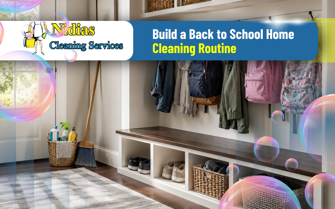 Back to school home cleaning routine with an organized family entryway