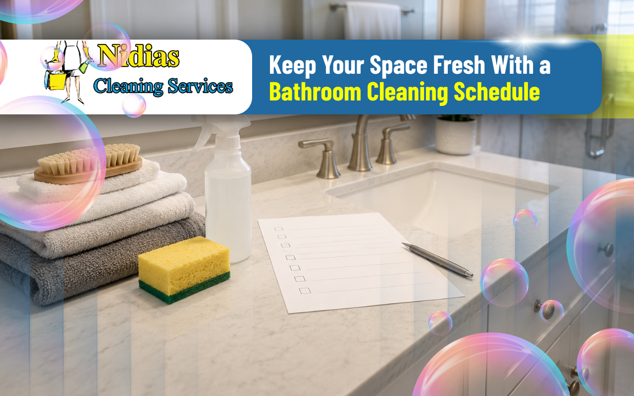 Bathroom cleaning schedule with simple weekly cleaning tasks